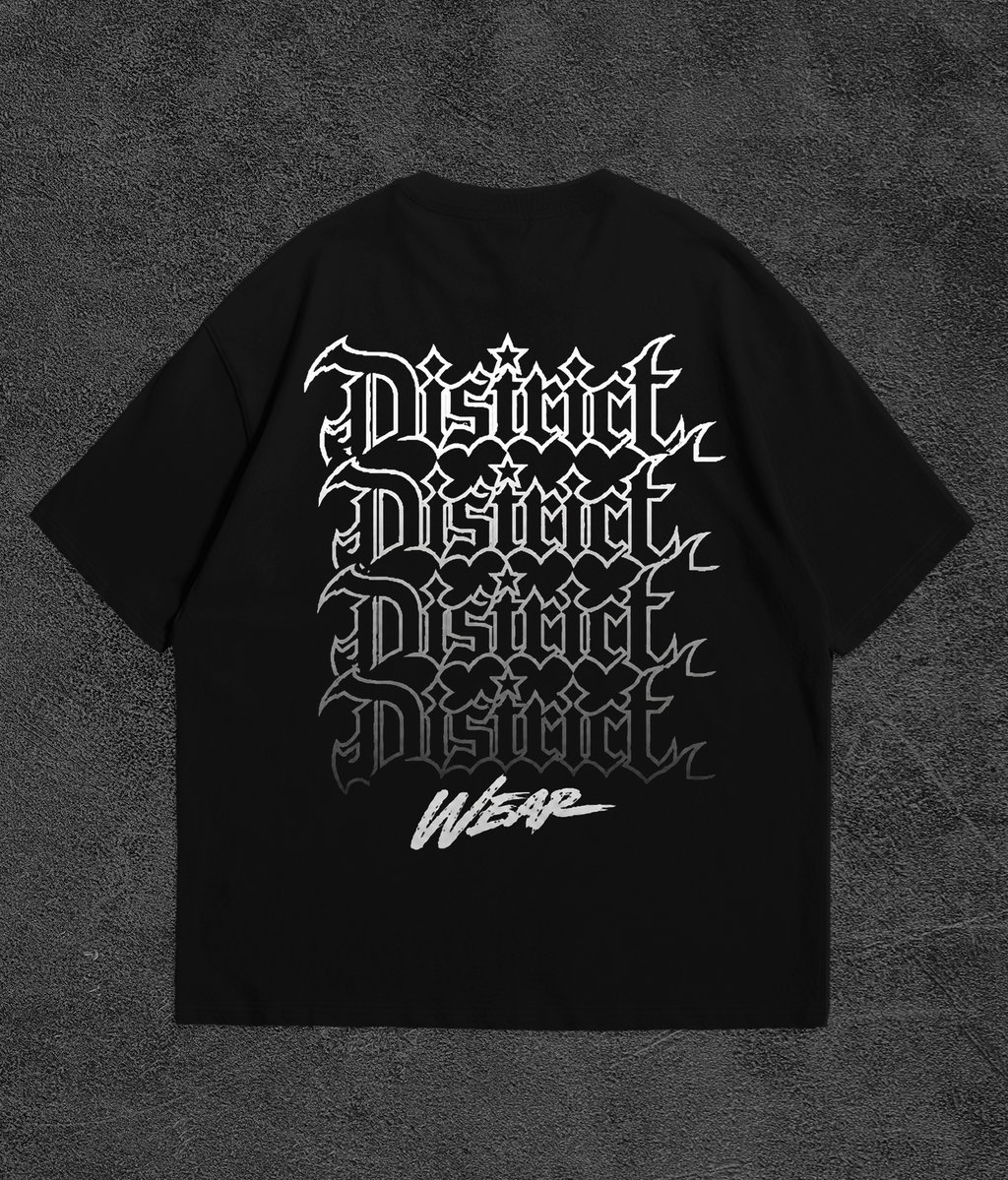 Camiseta Oversize Abismo Drop 001 — Preta