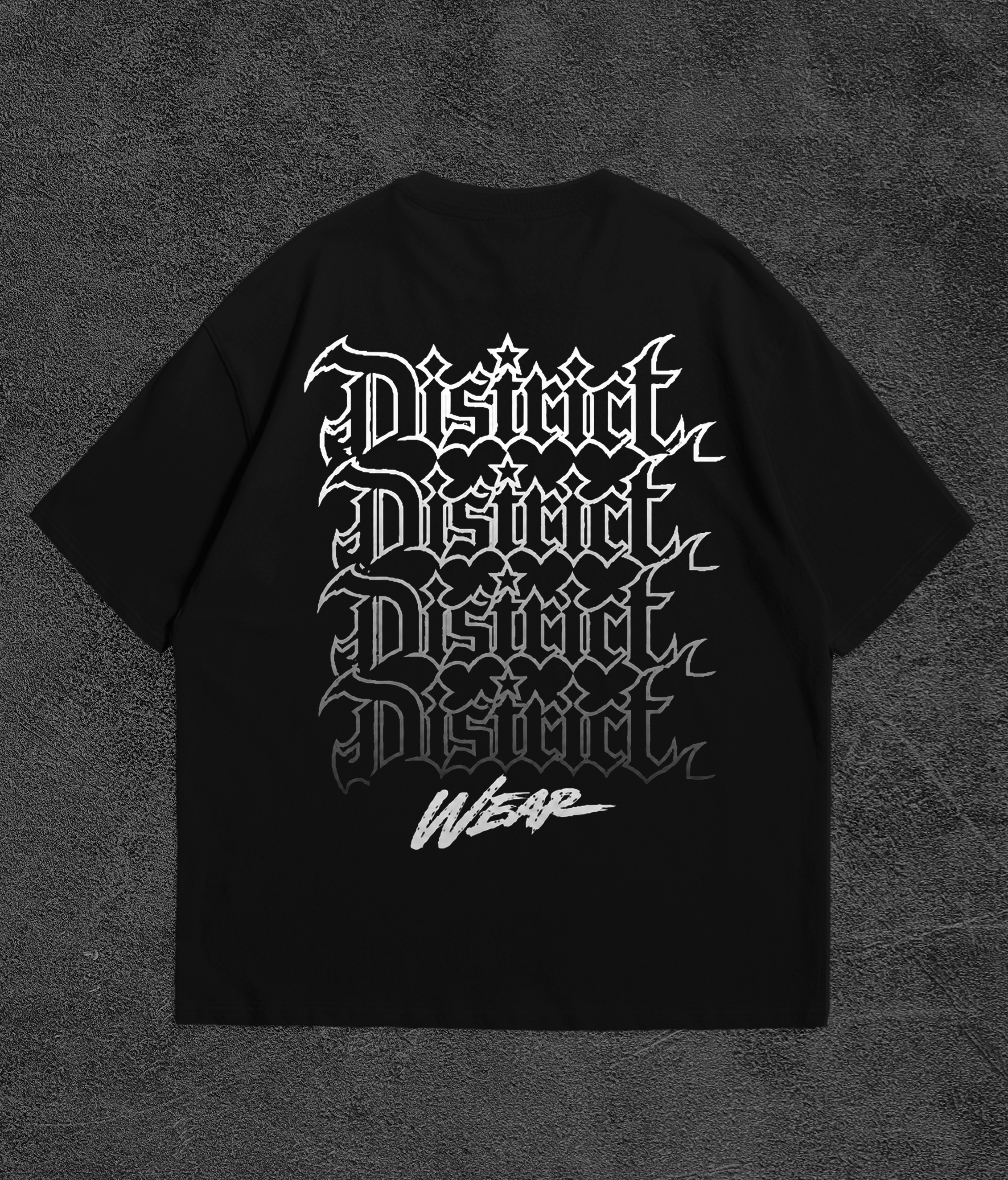 Camiseta Oversize Abismo Drop 001 — Preta