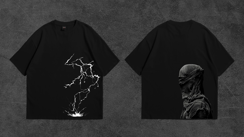 Camiseta Oversize Tempestade Drop 001 — Preta
