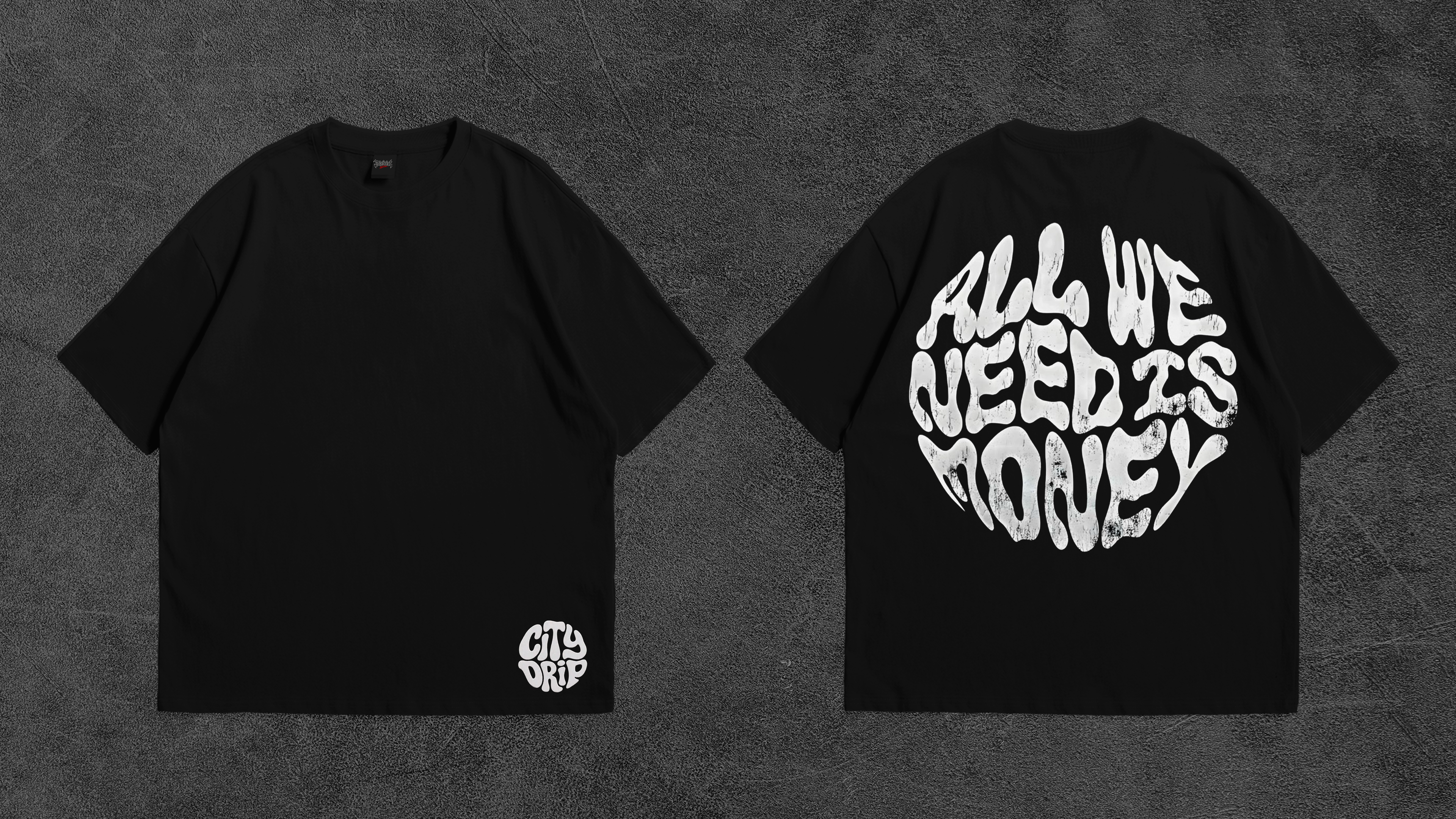 Camiseta Oversize Money Drop 001 — Preta
