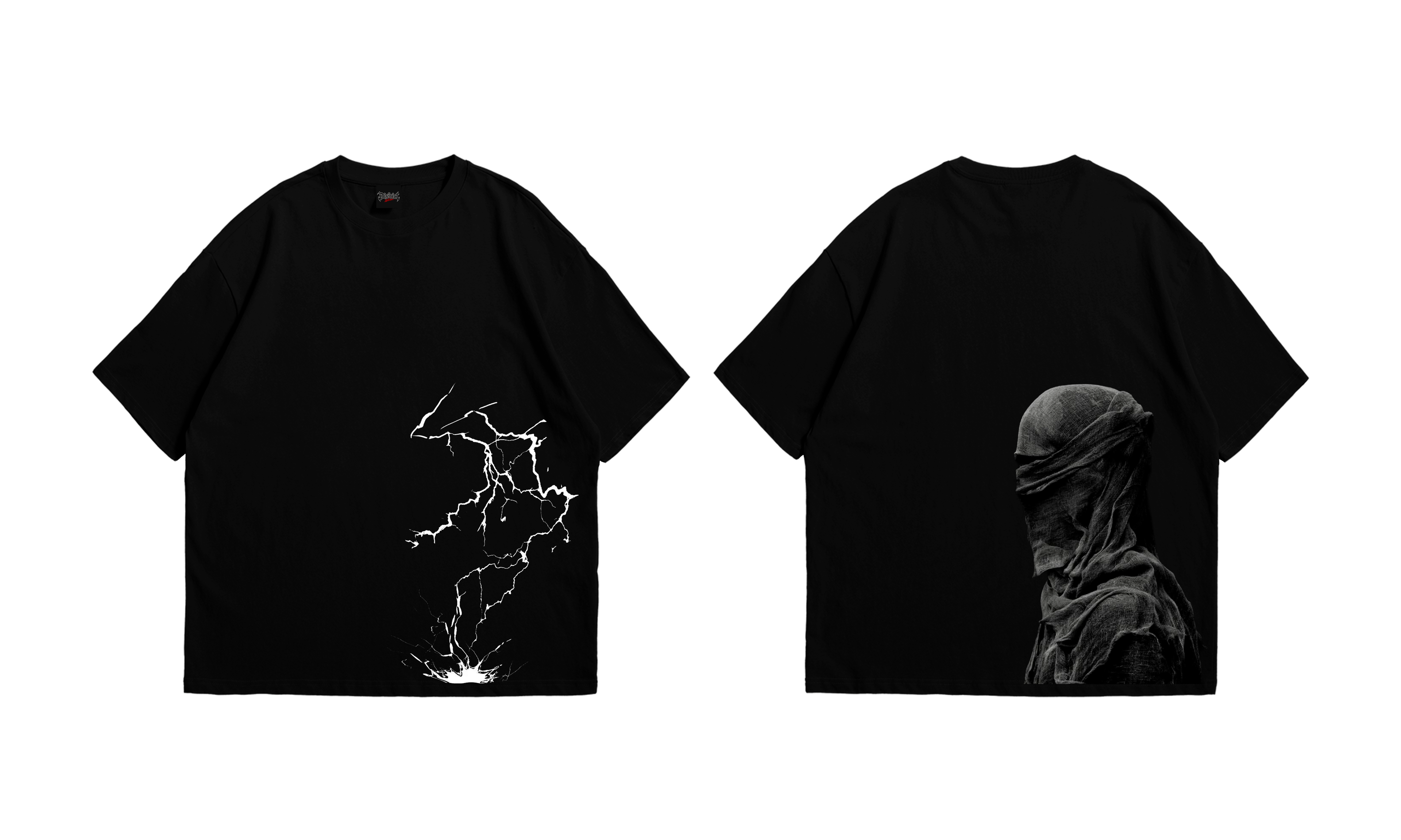 Camiseta Oversize Tempestade Drop 001 — Preta